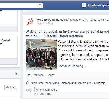 Food News Romania, Facebook, 30oct14