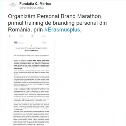 Twitter, postare Personal Brand Marathon